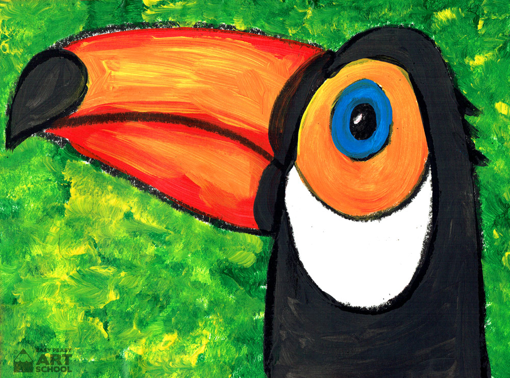 Rio the Toucan art lesson - Easy Peasy Art School