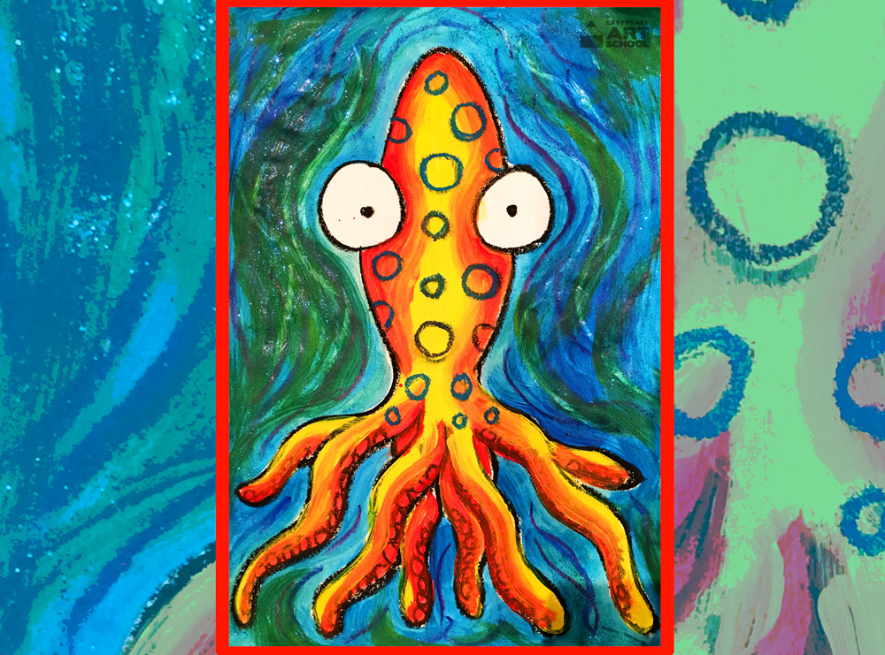 Art Lesson - Blue Ringed Octopus - Easy Peasy Art School