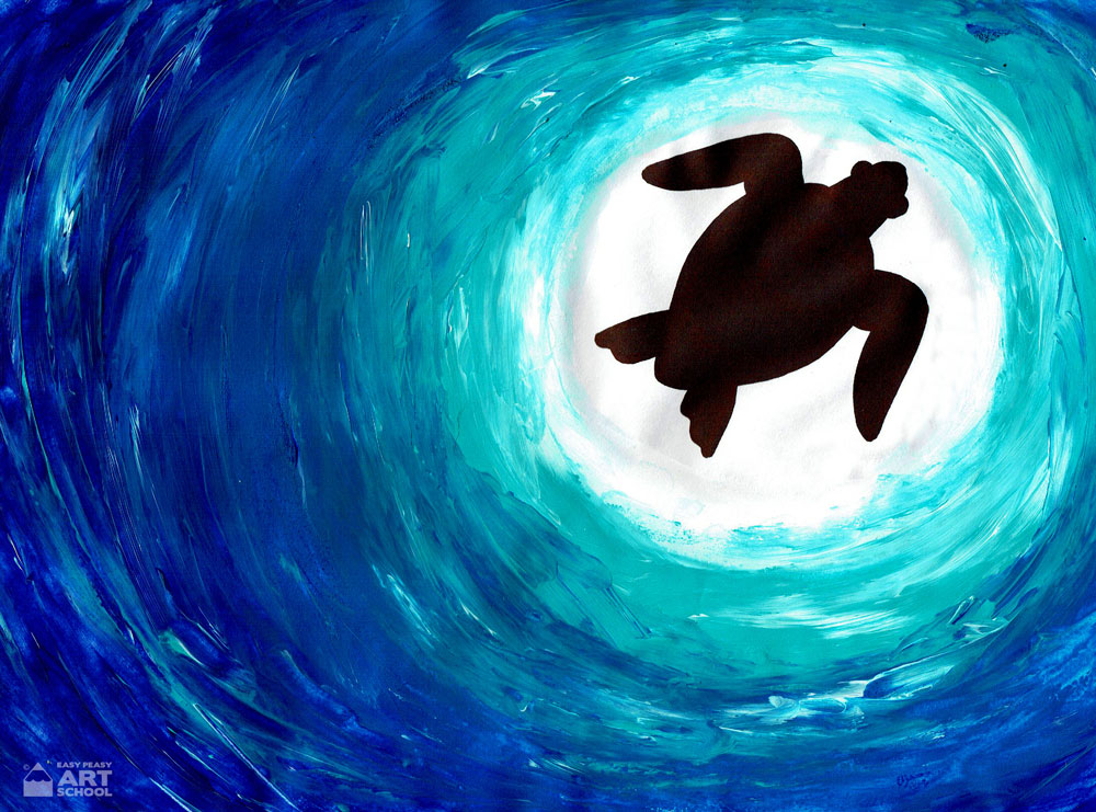 Sea Turtle lesson by Easy Peasy Art School