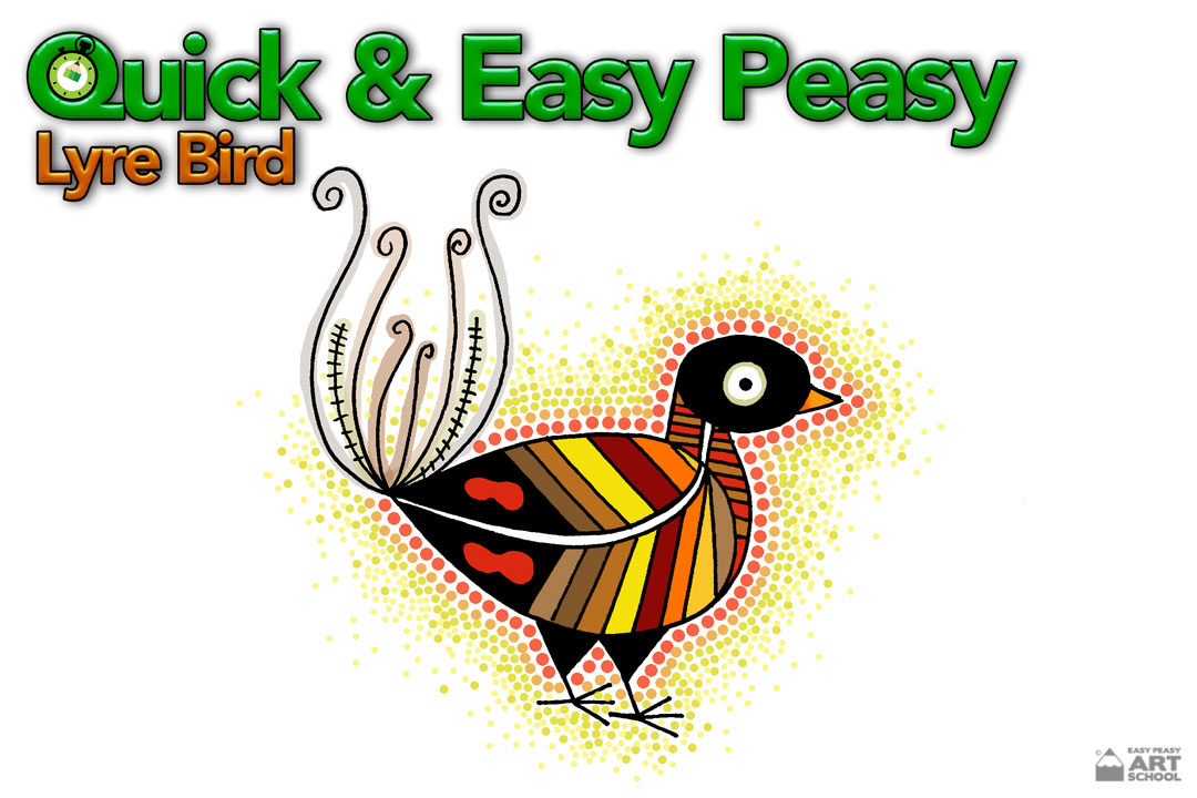 Quick & Easy Peasy Lyre Bird by Easy Peasy Art School