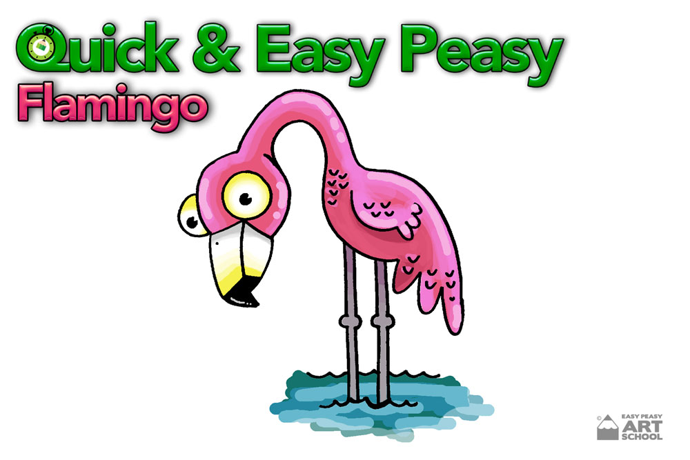 Quick & Easy Peasy: Flamingo art Lesson by Easy Peasy Art School