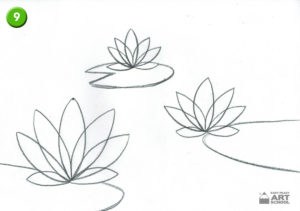 Water Lilies art lesson by Easy Peasy Art School