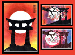 Japanese Torii Gate Art lesson by Easy Peasy Art School