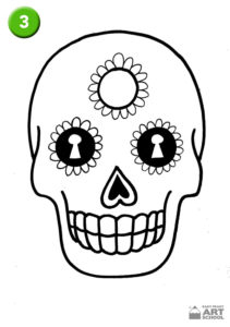 Advanced Sugar Skull Art Lesson By Easy Peasy Art School