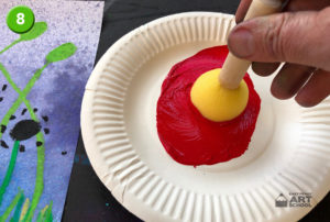 Field of Poppies art lesson by Easy Peasy Art School