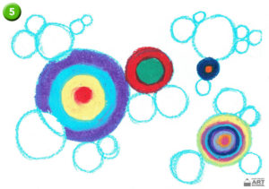 Colourful Circles art lesson by Easy Peasy Art School