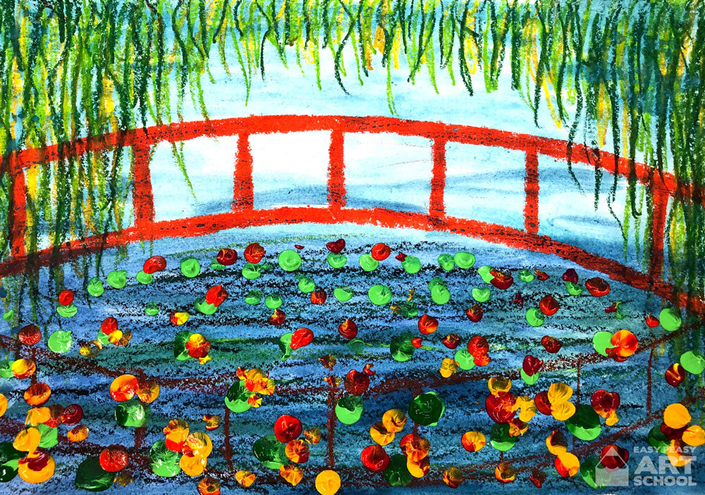 Monet's Garden art lesson by Easy Peasy Art School