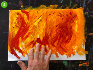 bushfire art lesson by Easy Peasy Art School