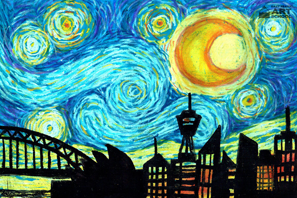 Starry Skyline by Easy Peasy Art School